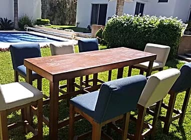 Mesas altas bar rectangulares de madera renta en Monterrey