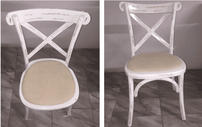 Silla Crossback Blanca renta en Monterrey