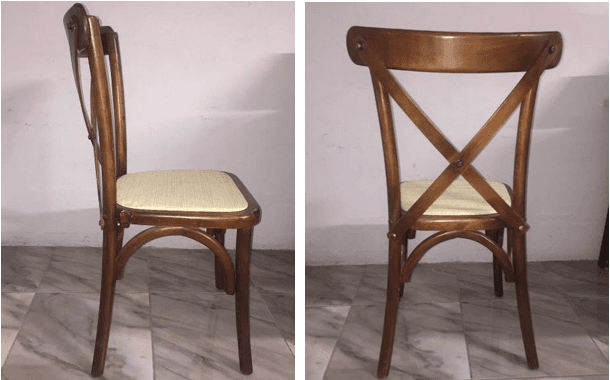 Silla Crossback Nogal renta en Monterrey